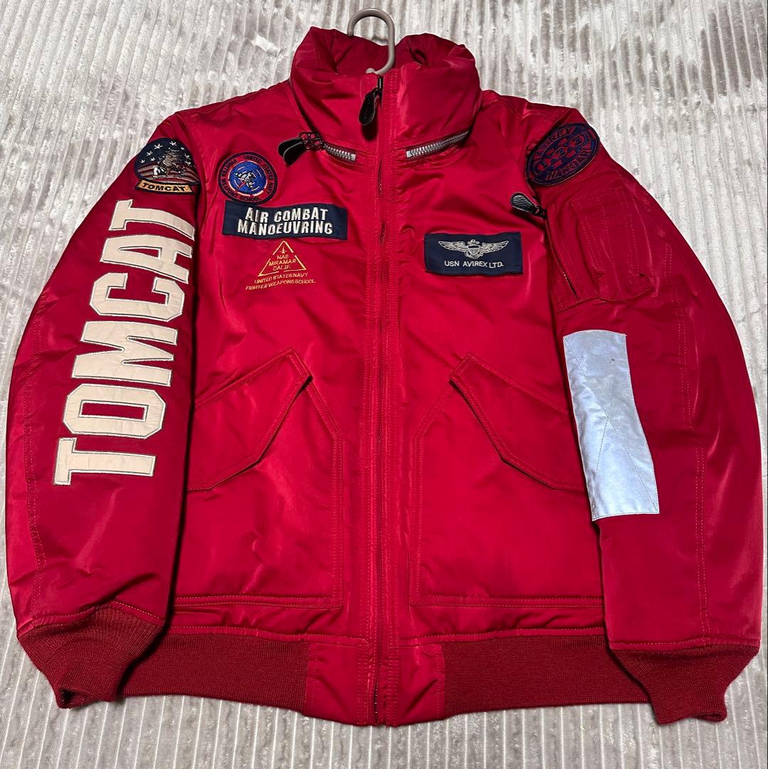 【年末値下げ❗️】アヴィレックス トップガンフライトジャケット 2XL 赤