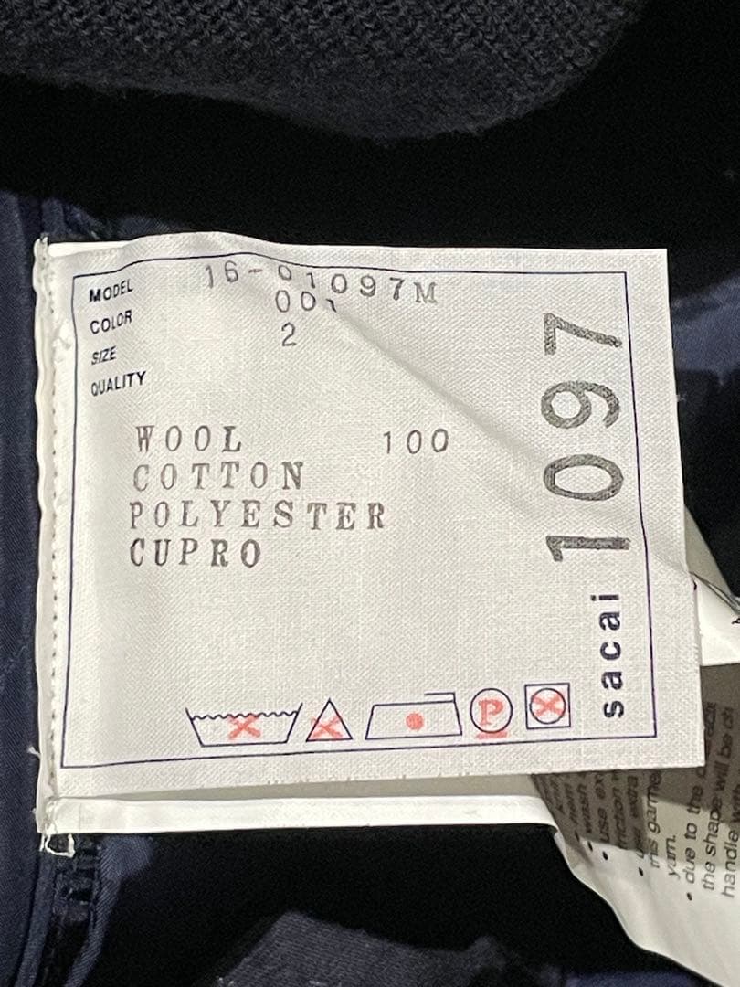 sacai 16aw ニットドッキング Wool Blouson ブルゾン