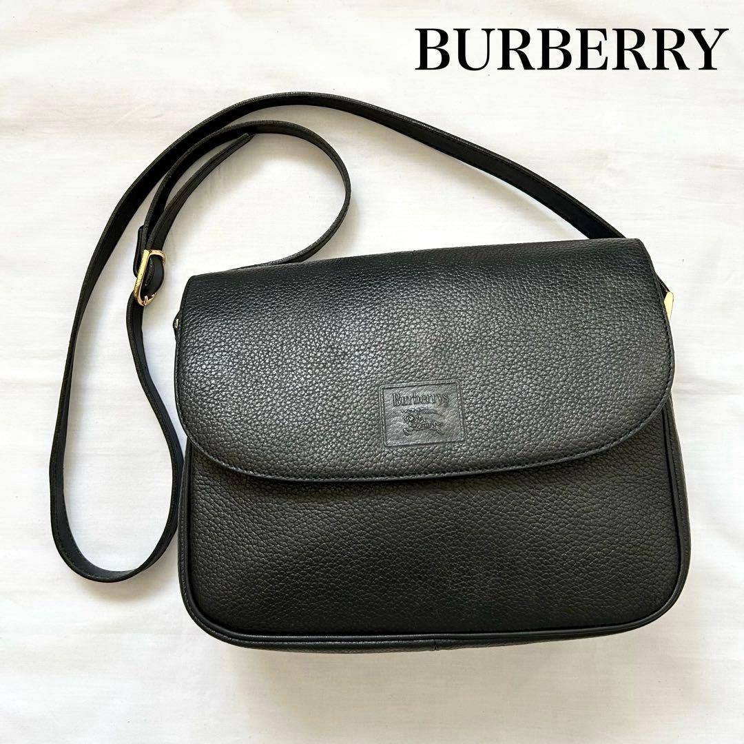 ■美品■BURBERRY ショルダーバッグ　クロスボディ　ブラック　レザー