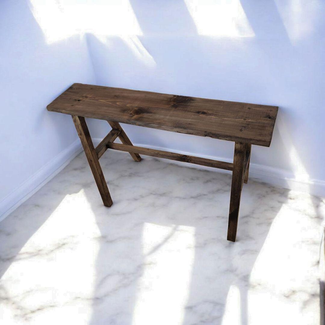 新生活を彩るシンプルな木製/ベンチ/スツールチェア/ウォルナットカラー