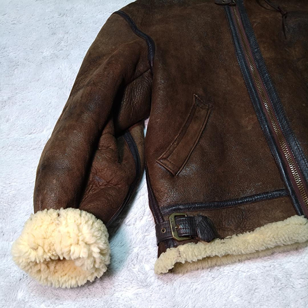 アヴィレックス　B-3　リアルムートン　フライトジャケット　アメリカ製　Ｌ相当