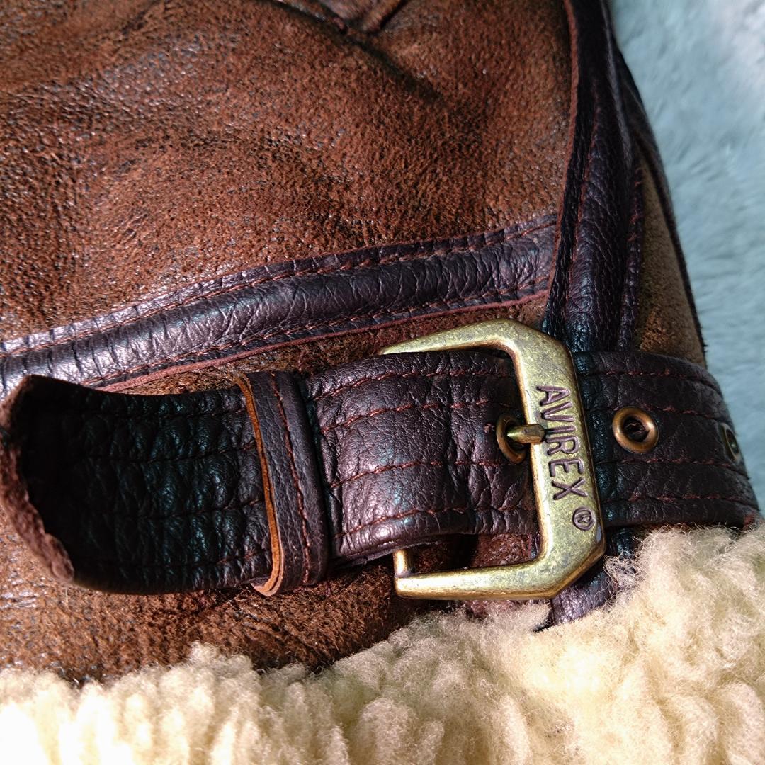 アヴィレックス　B-3　リアルムートン　フライトジャケット　アメリカ製　Ｌ相当