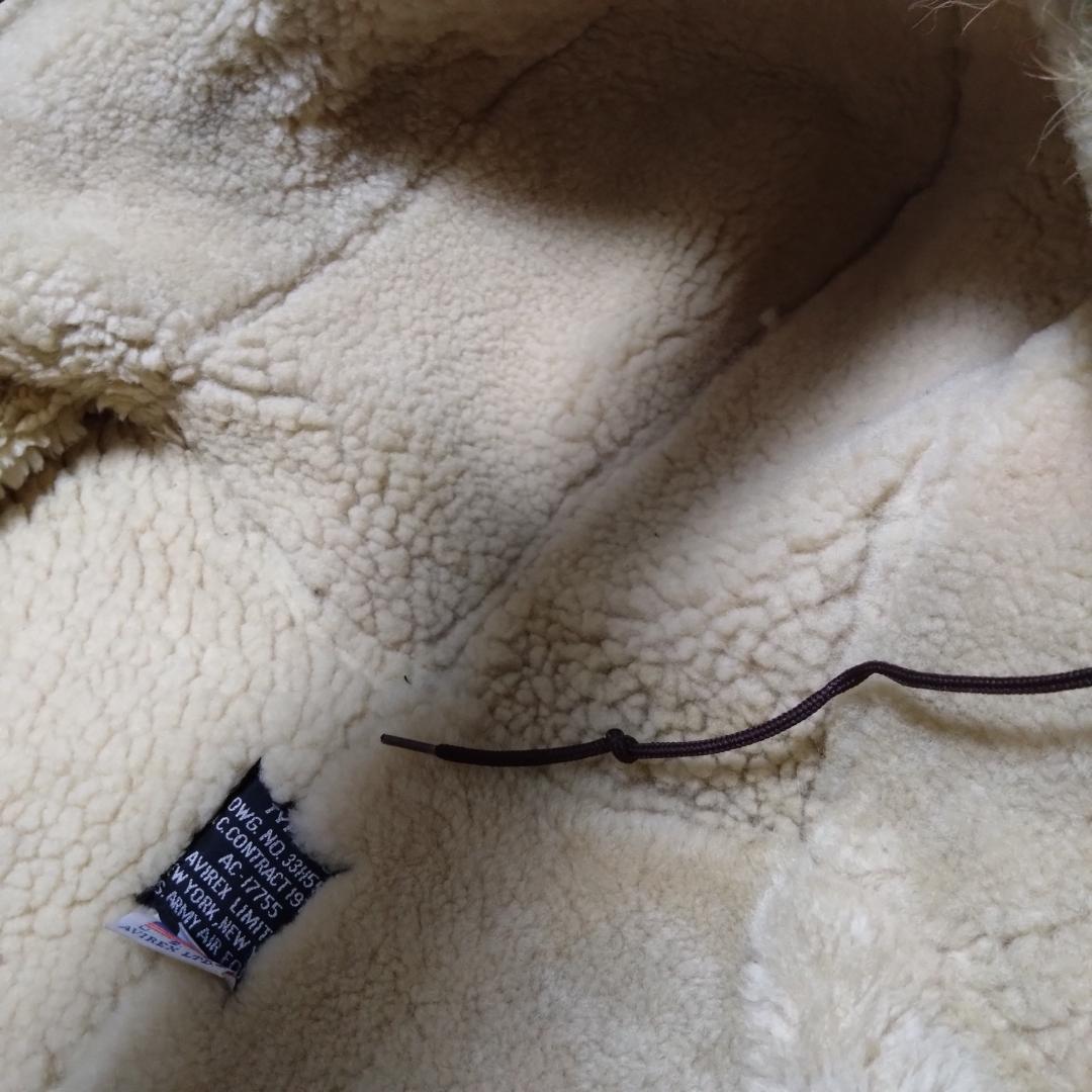 アヴィレックス　B-3　リアルムートン　フライトジャケット　アメリカ製　Ｌ相当