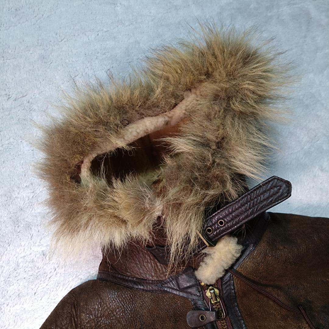 アヴィレックス　B-3　リアルムートン　フライトジャケット　アメリカ製　Ｌ相当