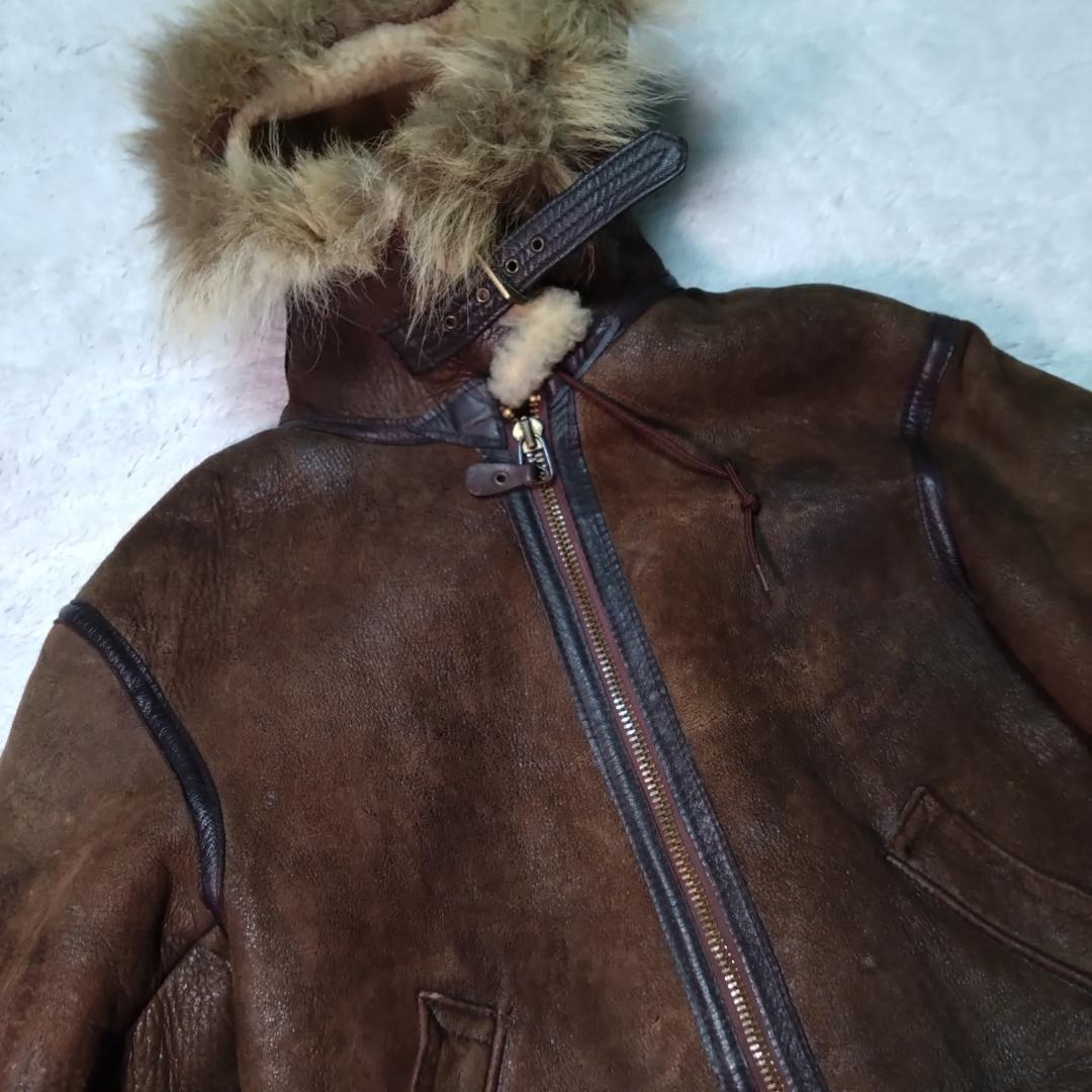 アヴィレックス　B-3　リアルムートン　フライトジャケット　アメリカ製　Ｌ相当