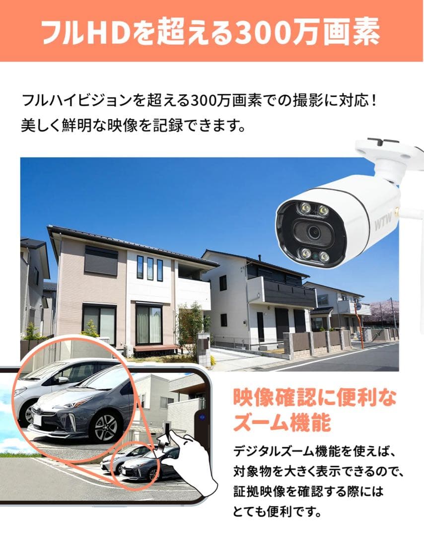 防犯カメラ　カメラ4台　レコーダー1台 塚本無線