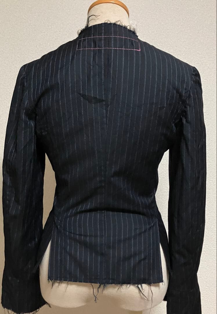 ジュンヤワタナベコムデギャルソンマンピンク ピンストライプフリルジャケット