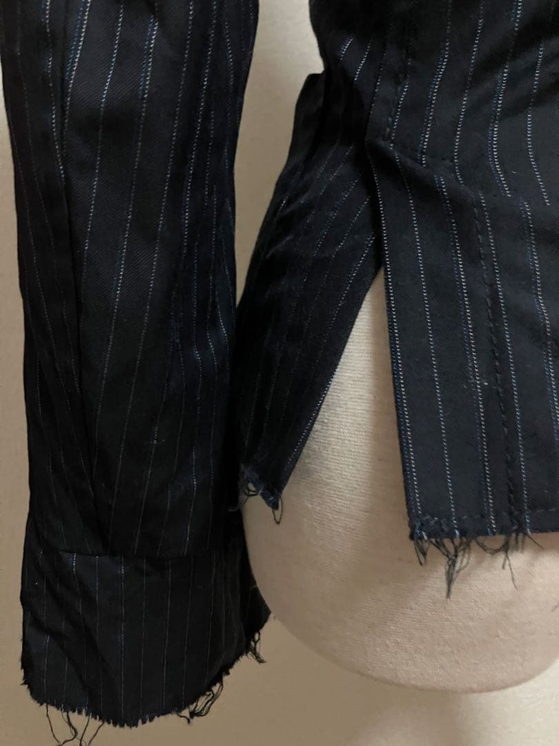 ジュンヤワタナベコムデギャルソンマンピンク ピンストライプフリルジャケット