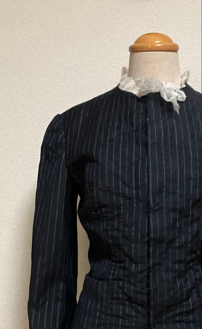 ジュンヤワタナベコムデギャルソンマンピンク ピンストライプフリルジャケット