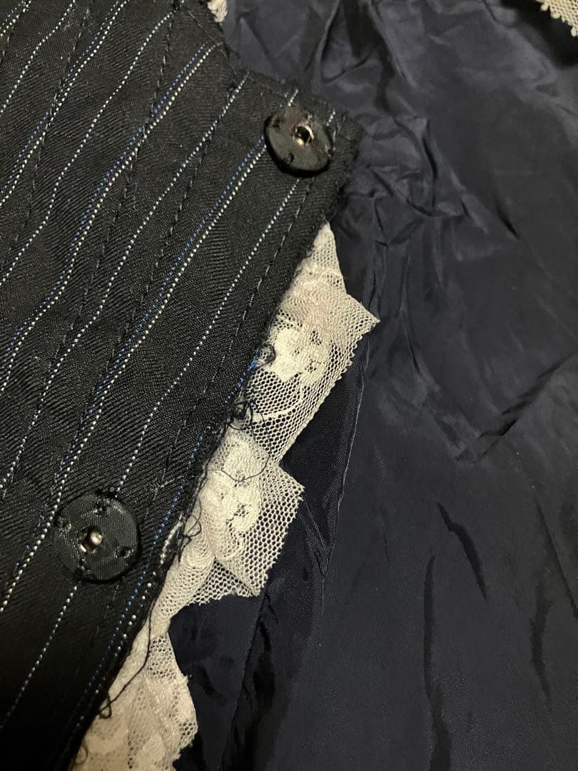 ジュンヤワタナベコムデギャルソンマンピンク ピンストライプフリルジャケット