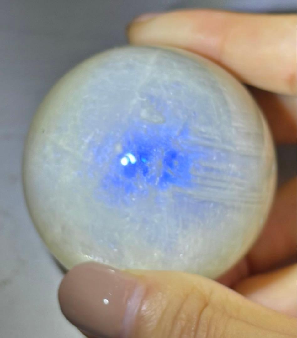 《希少・高透明✰》ホワイトムーンストーン＊ブルーシラー＆アベンチュレッセンス丸玉
