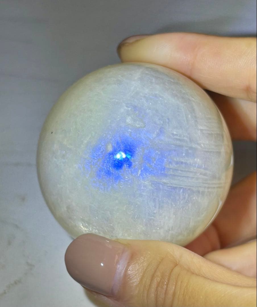 《希少・高透明✰》ホワイトムーンストーン＊ブルーシラー＆アベンチュレッセンス丸玉