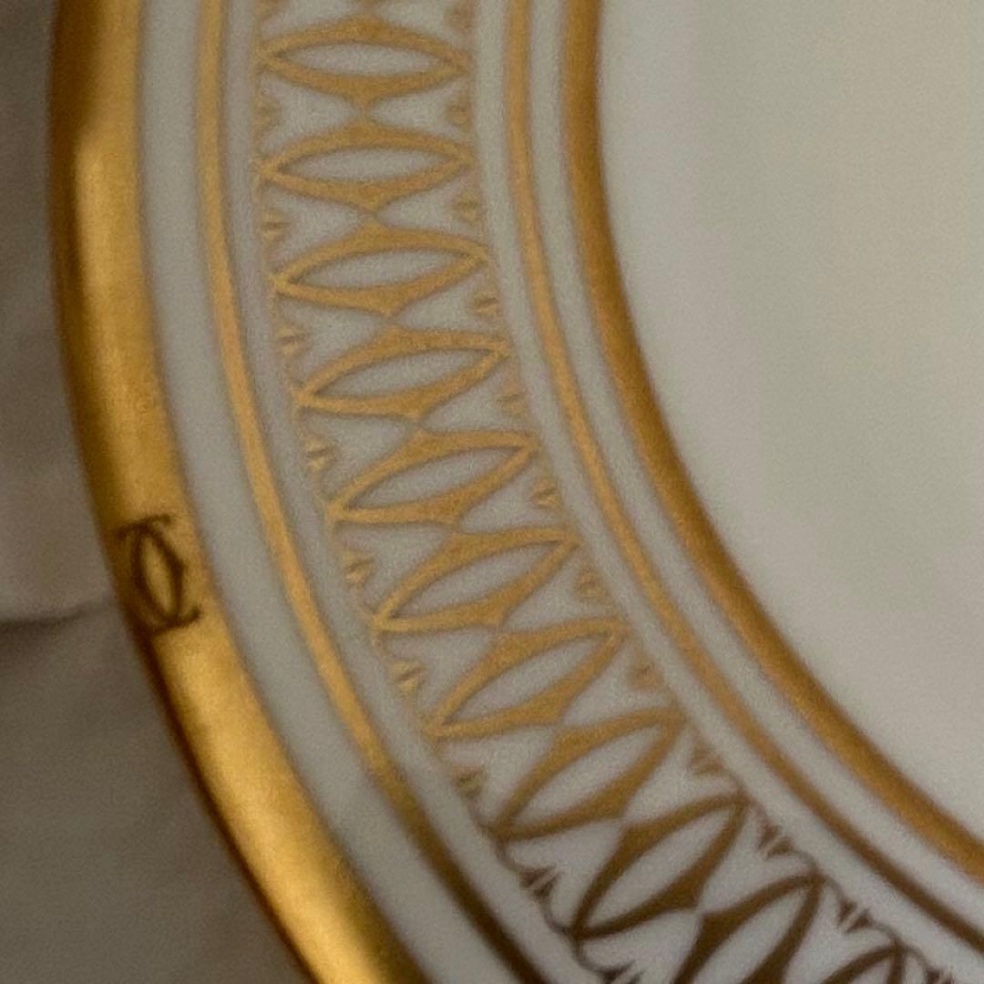 Cartier 金彩ロゴ縁取り パン皿デザート皿16.5センチ2枚箱入り