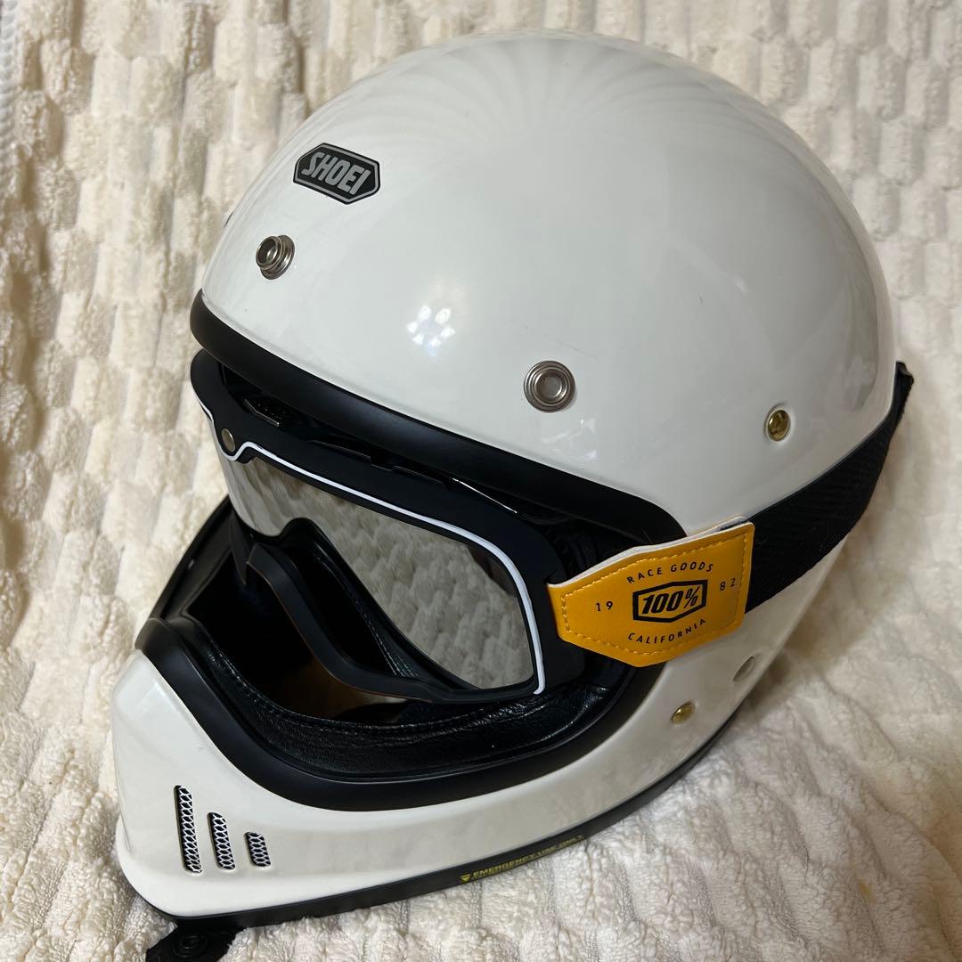 SHOEI EX-ZERO ヘルメット ホワイト 100%ゴーグル付き