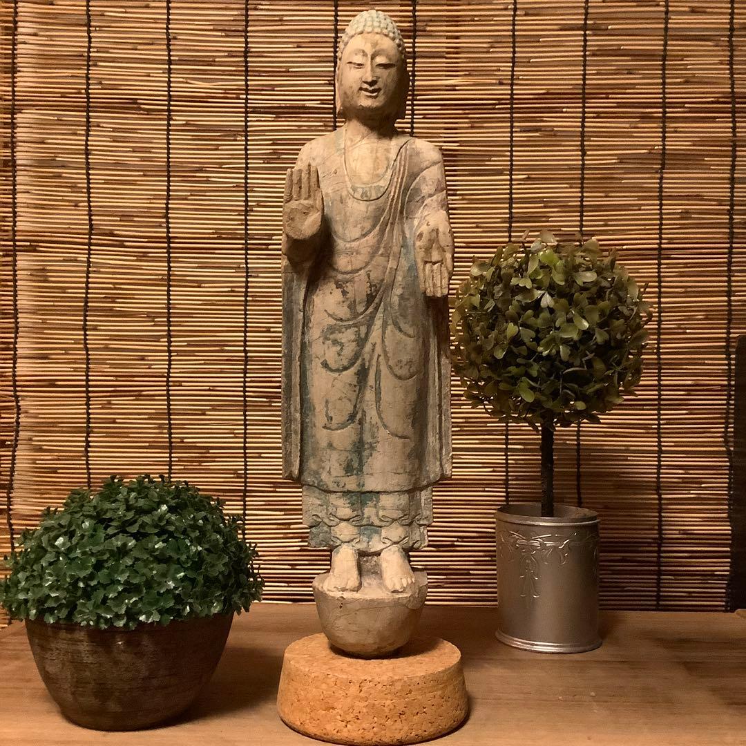 マツ様keep北魏「石仏阿弥陀如来」南北朝時代・北斎・北魏様式・大乗仏教寺院放出
