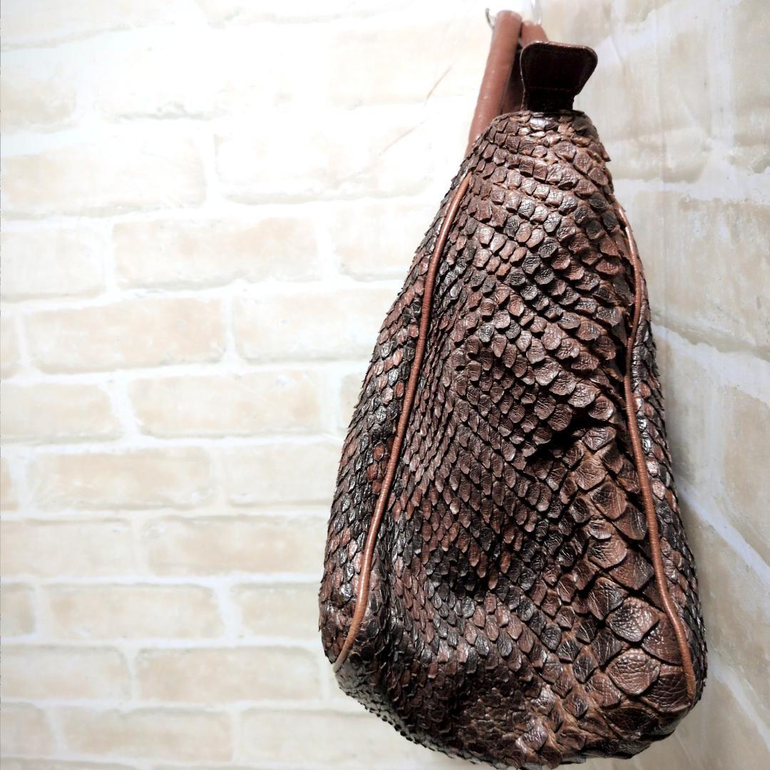 ★IBIZA【イビサ】パイソン トートバッグ ダークブラウン 良品 レア