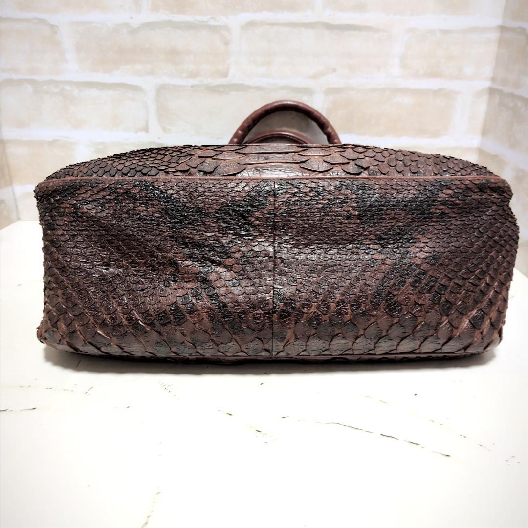 ★IBIZA【イビサ】パイソン トートバッグ ダークブラウン 良品 レア