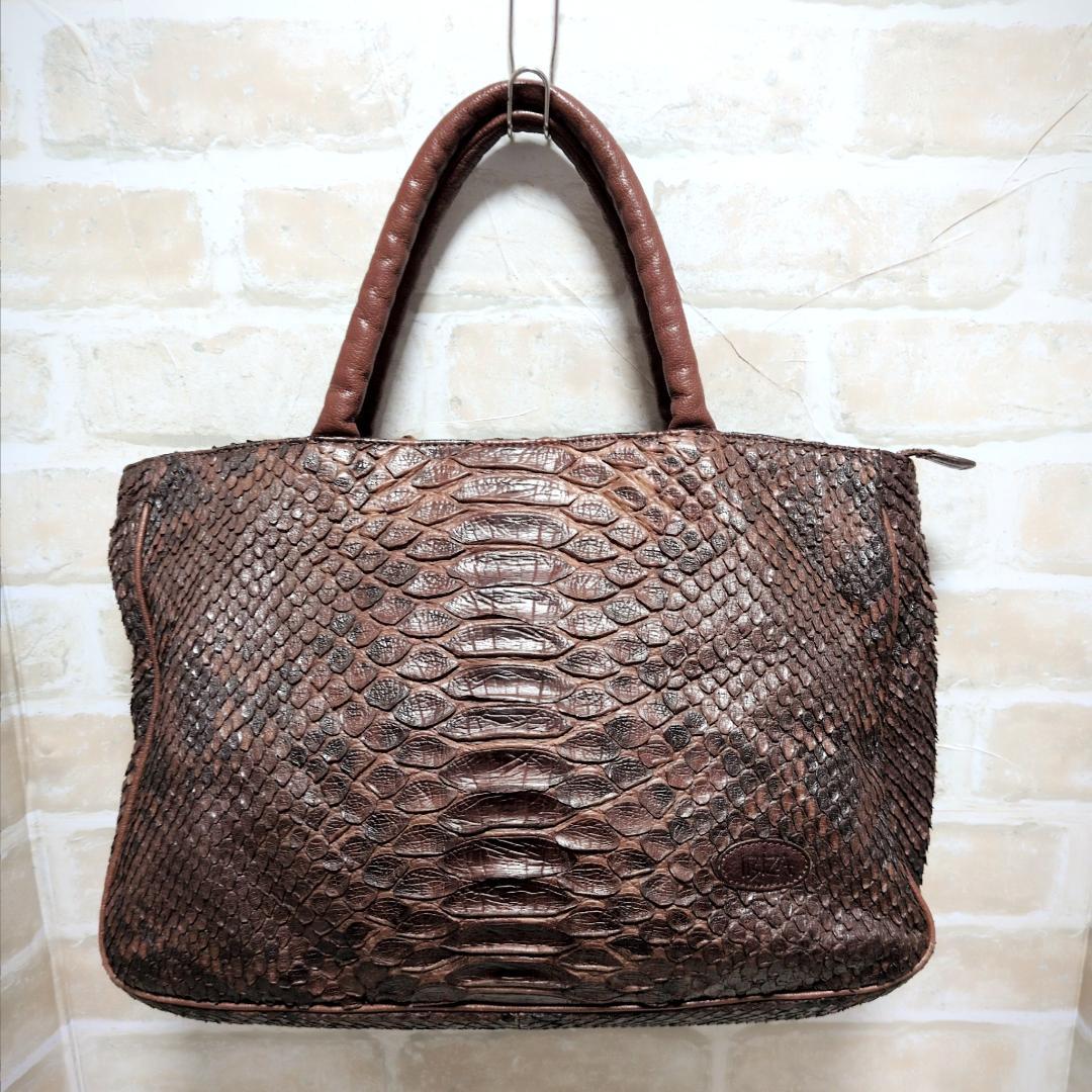 ★IBIZA【イビサ】パイソン トートバッグ ダークブラウン 良品 レア