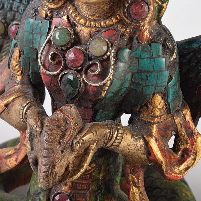 仏教美術　古銅鍍金彩色　彩繪描金嵌寶石　チベット仏　仏像　置物　V　8118