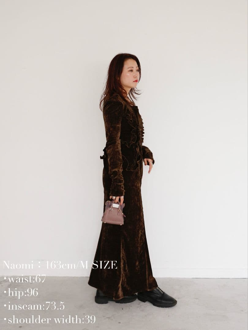 スーツ・フォーマル・ドレス belted velour frill onepiece