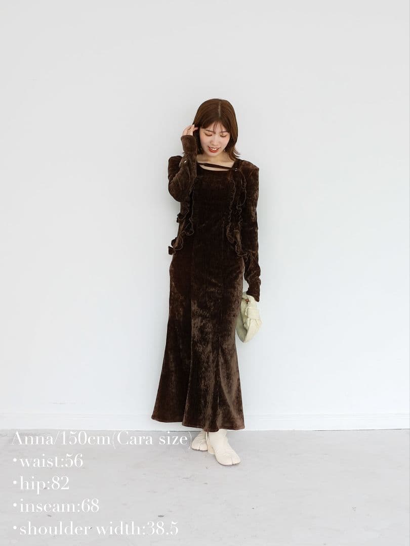 スーツ・フォーマル・ドレス belted velour frill onepiece