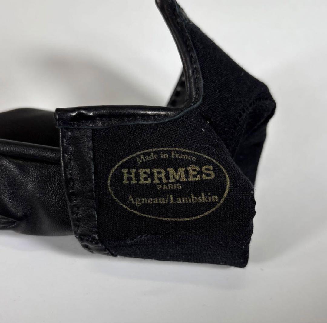 【定価約20万円】【新品未使用】HERMES手袋レザー 羊革 シルバー箱付き