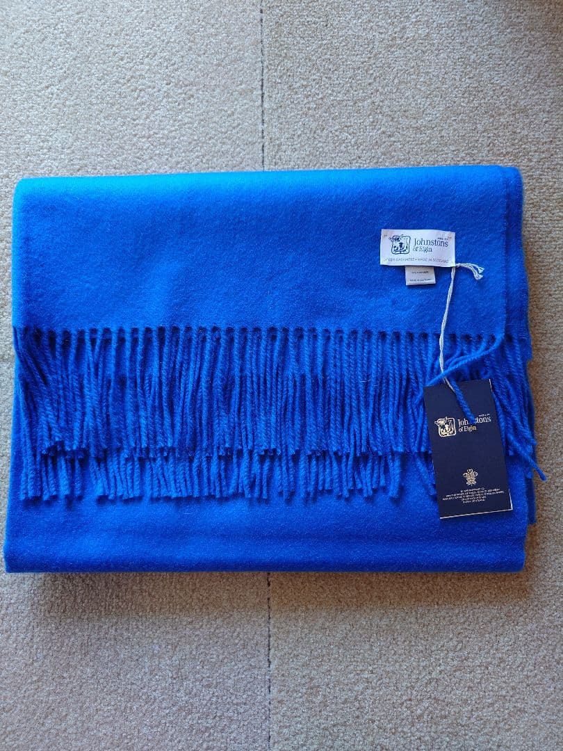 Johnstonsジョンストンズ 大判 カシミヤストール Zaffre Blue
