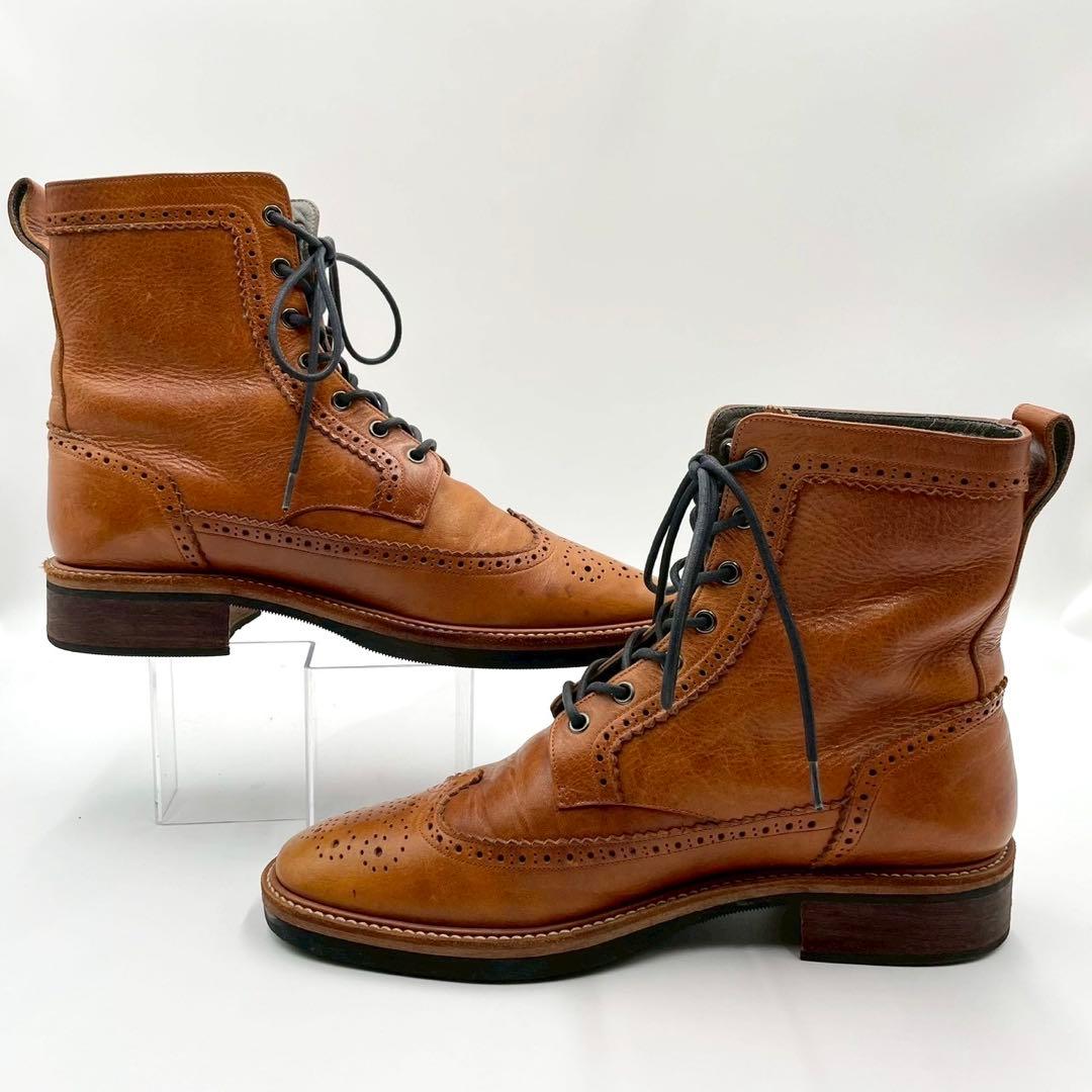 ハルプ ウイングチップ カントリーブーツ ブラウン 本革 27cm Y1529