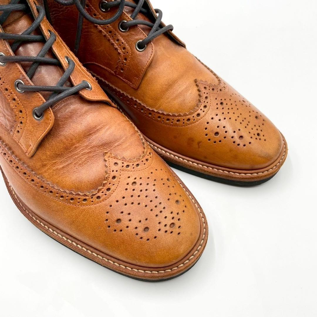 ハルプ ウイングチップ カントリーブーツ ブラウン 本革 27cm Y1529