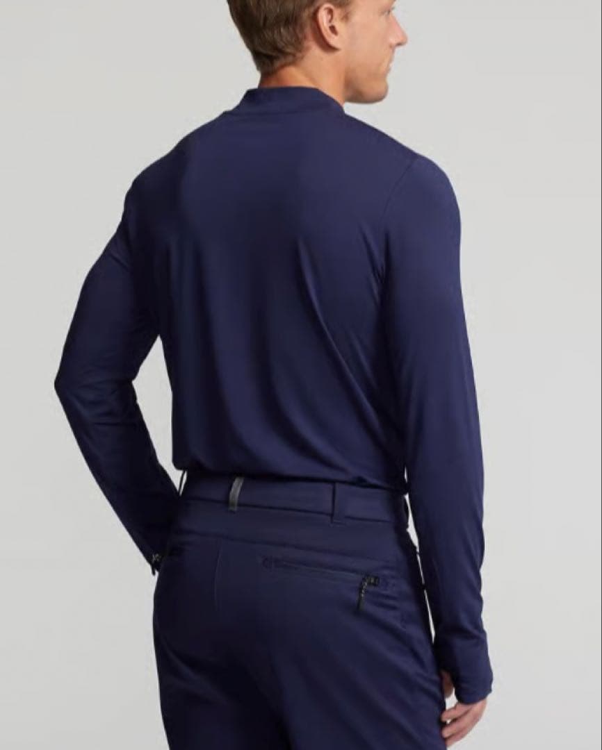 RLX ゴルフ ジャージ モックネック ロング スリーブ シャツ L ネイビー