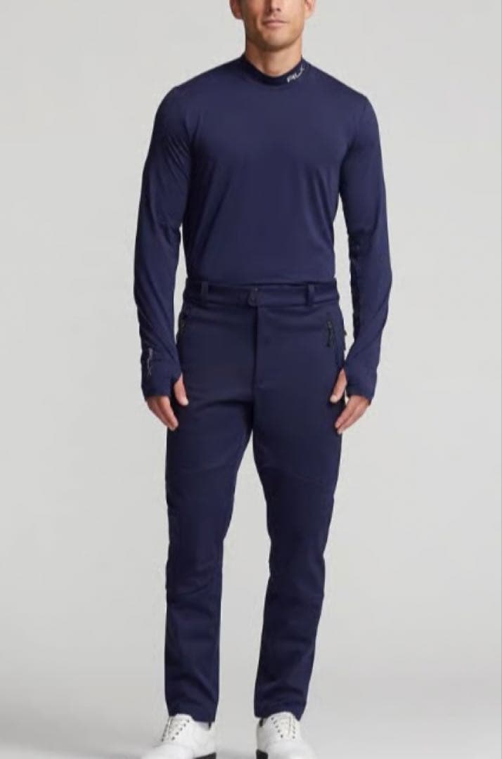 RLX ゴルフ ジャージ モックネック ロング スリーブ シャツ L ネイビー