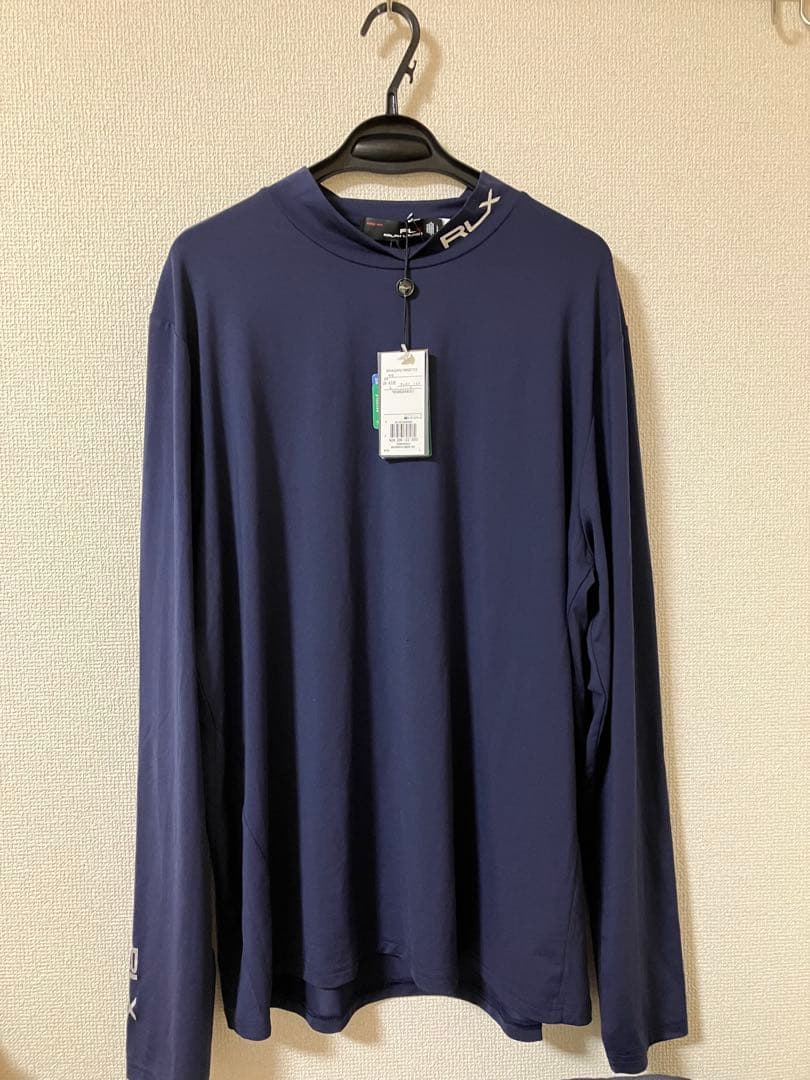 RLX ゴルフ ジャージ モックネック ロング スリーブ シャツ L ネイビー