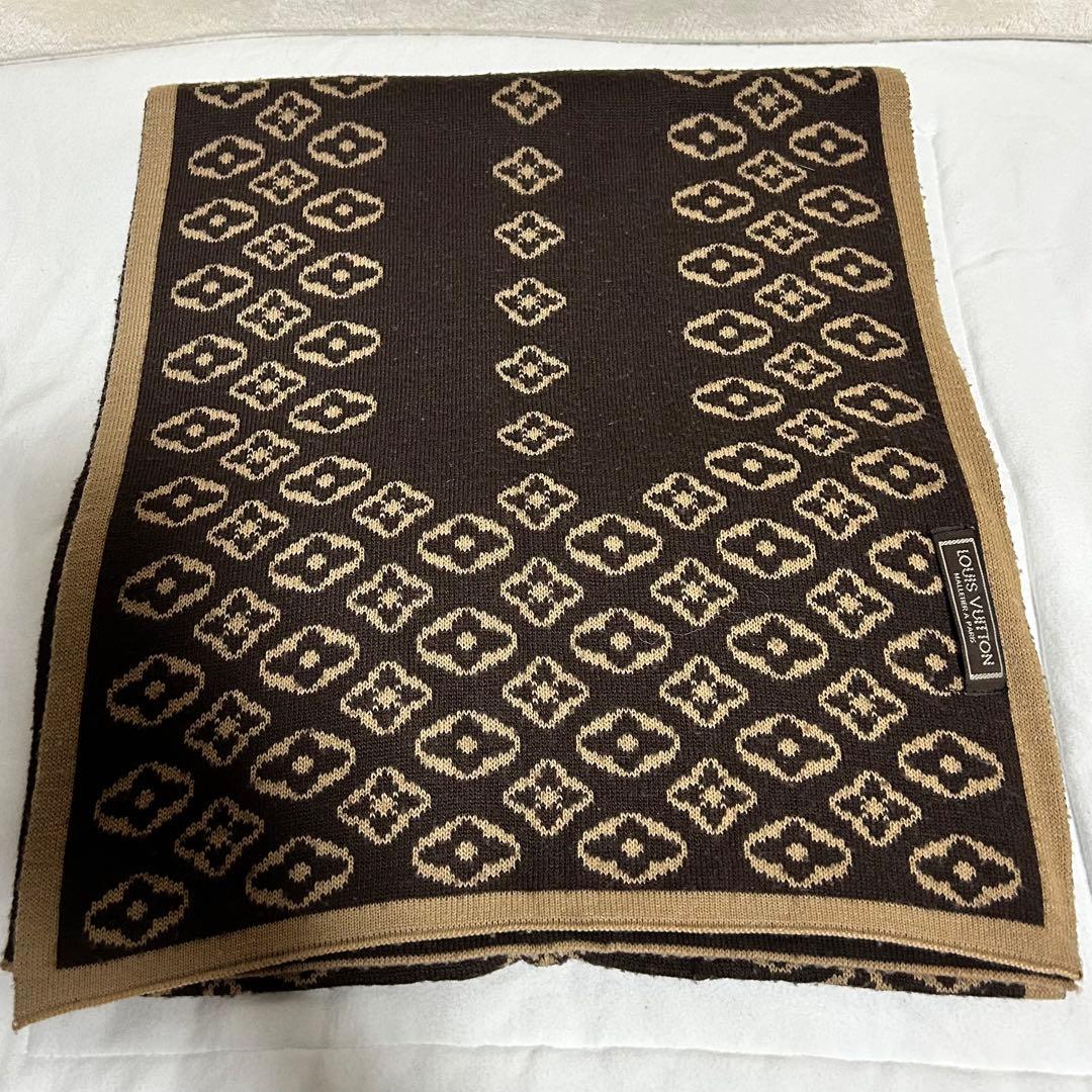 ブラウン ニットマフラー