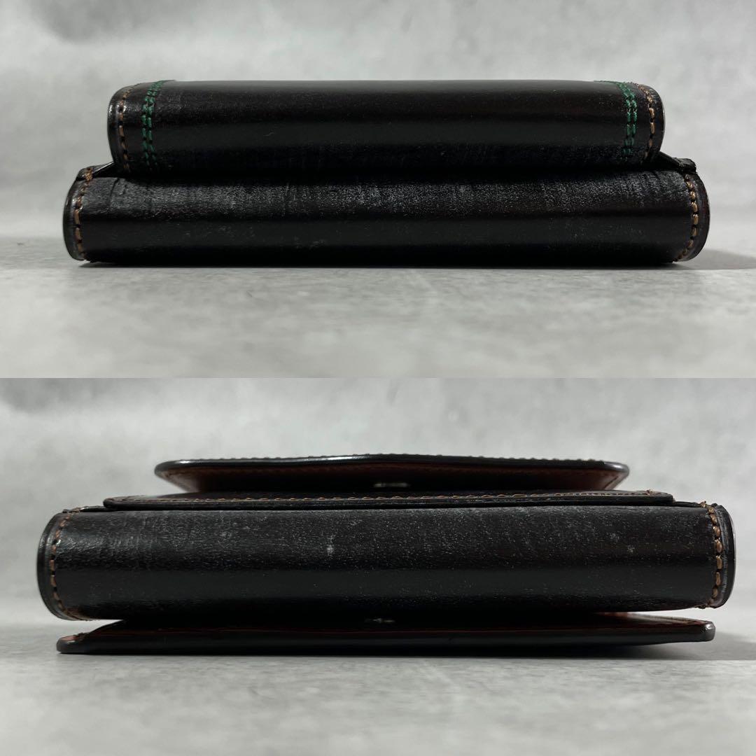 極美品✨ ソメスサドル 折財布 ブライドルレザー ダークグリーン メンズ