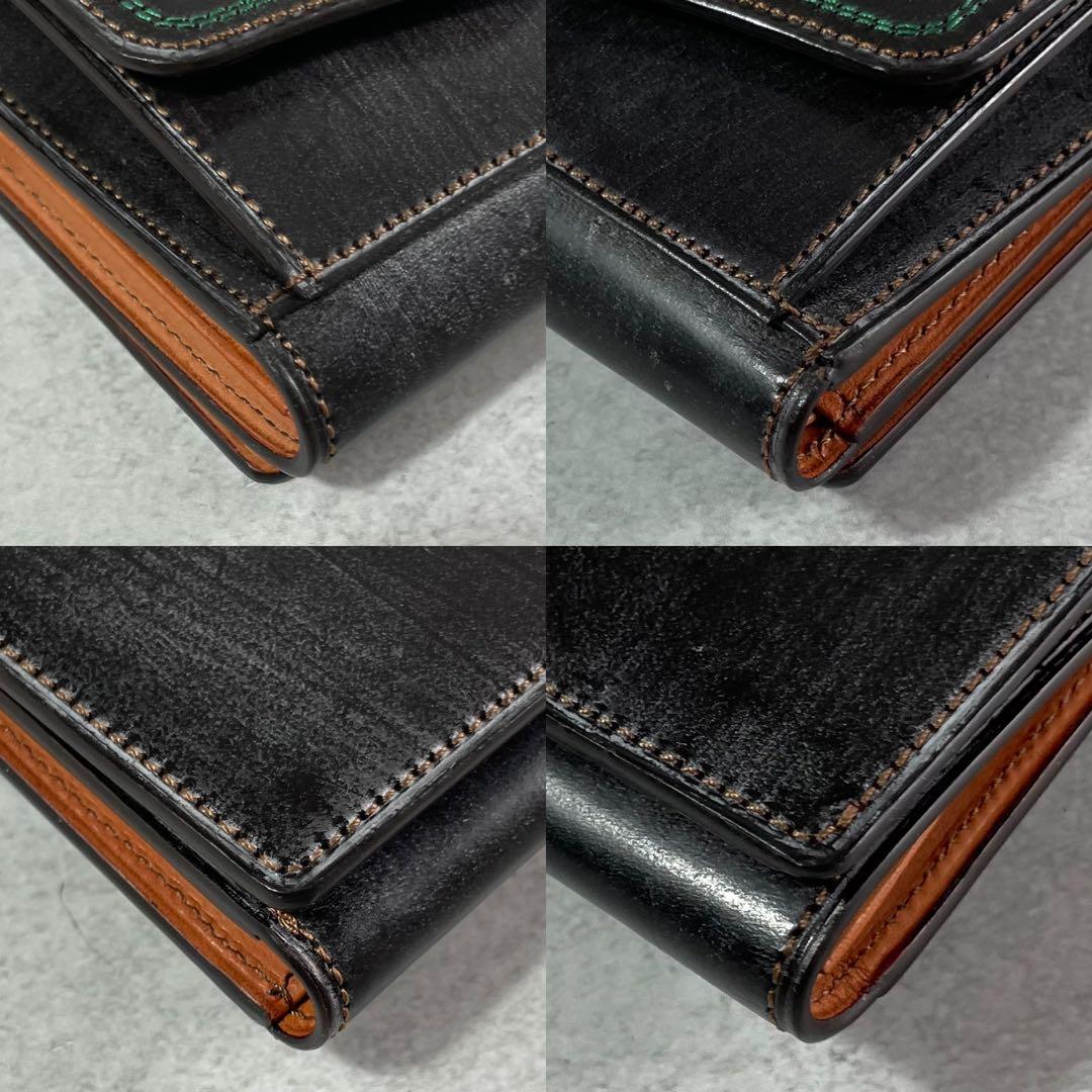 極美品✨ ソメスサドル 折財布 ブライドルレザー ダークグリーン メンズ