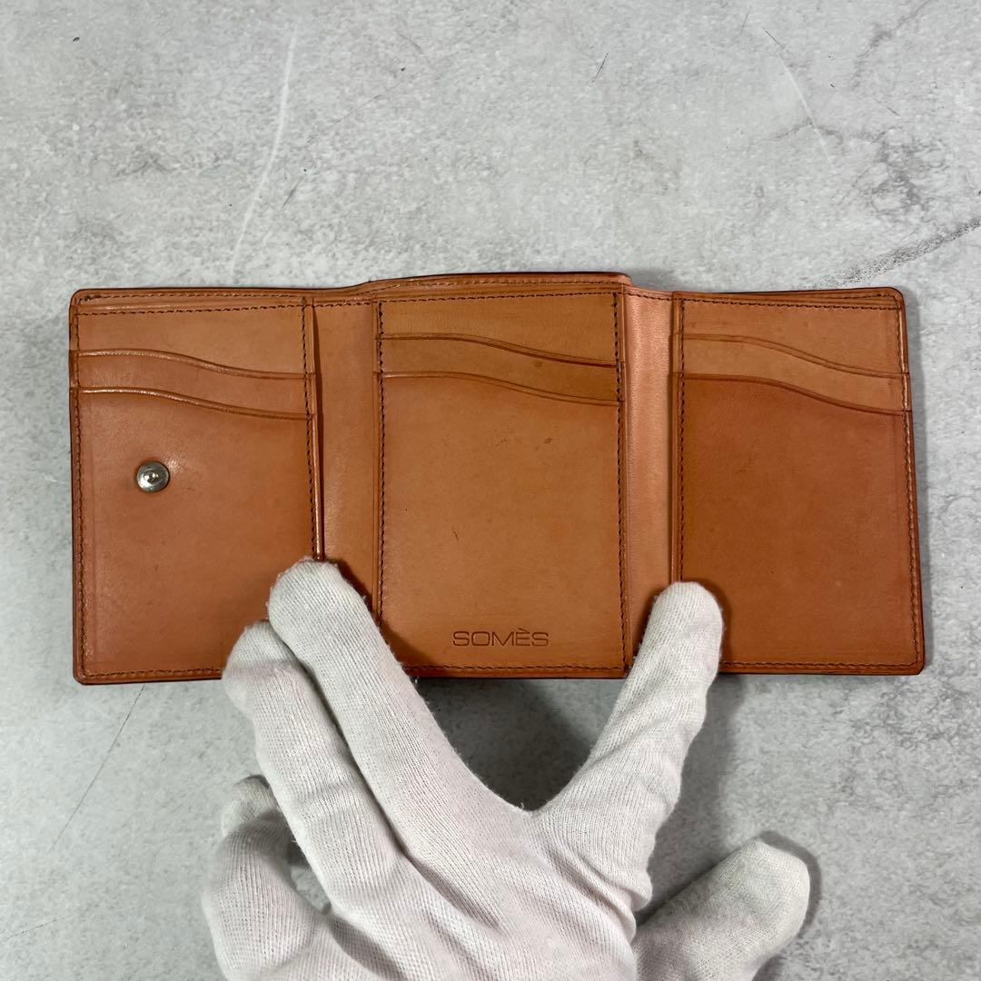 極美品✨ ソメスサドル 折財布 ブライドルレザー ダークグリーン メンズ