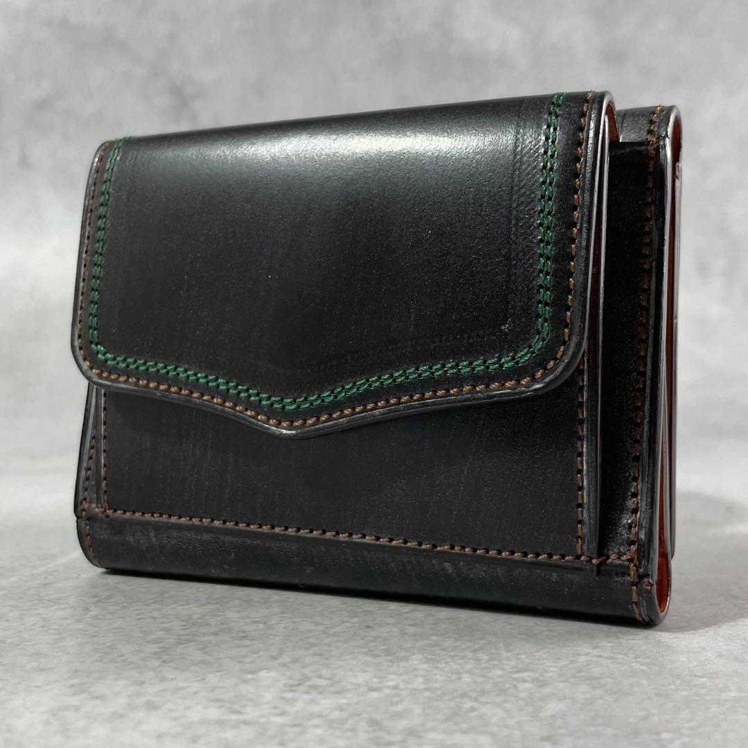 極美品✨ ソメスサドル 折財布 ブライドルレザー ダークグリーン メンズ
