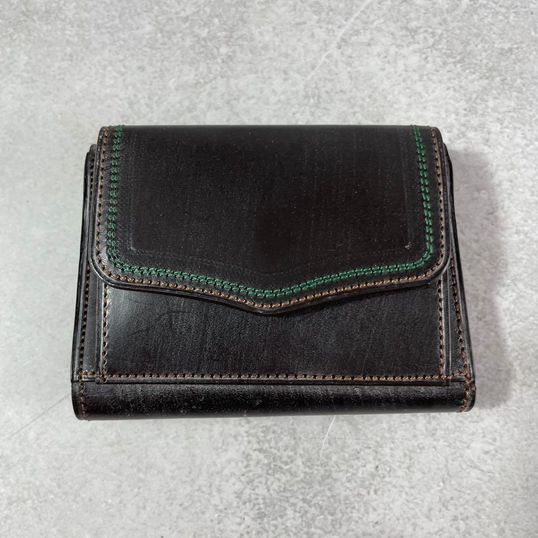 極美品✨ ソメスサドル 折財布 ブライドルレザー ダークグリーン メンズ