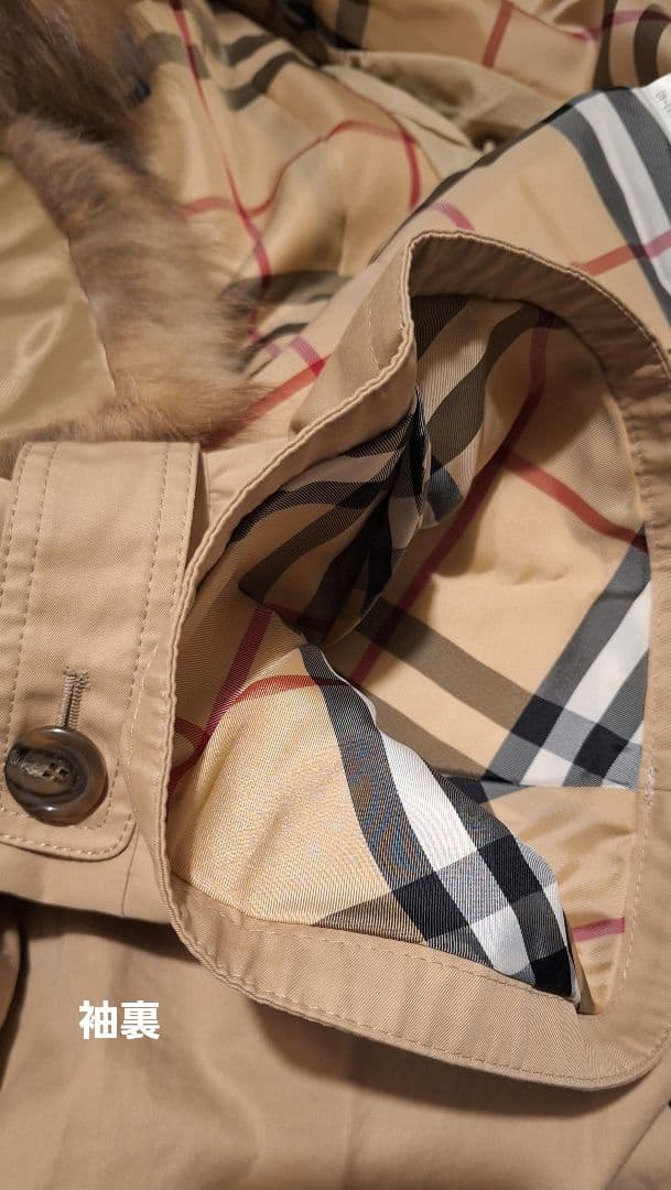【珍】BURBERRY ブルーレーベル ファー付きトレンチコート