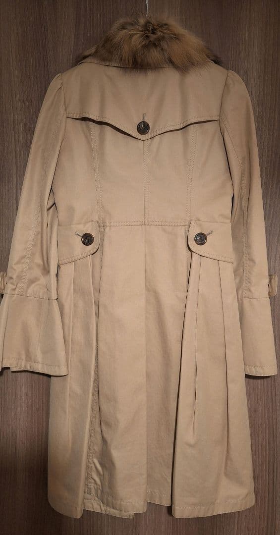【珍】BURBERRY ブルーレーベル ファー付きトレンチコート