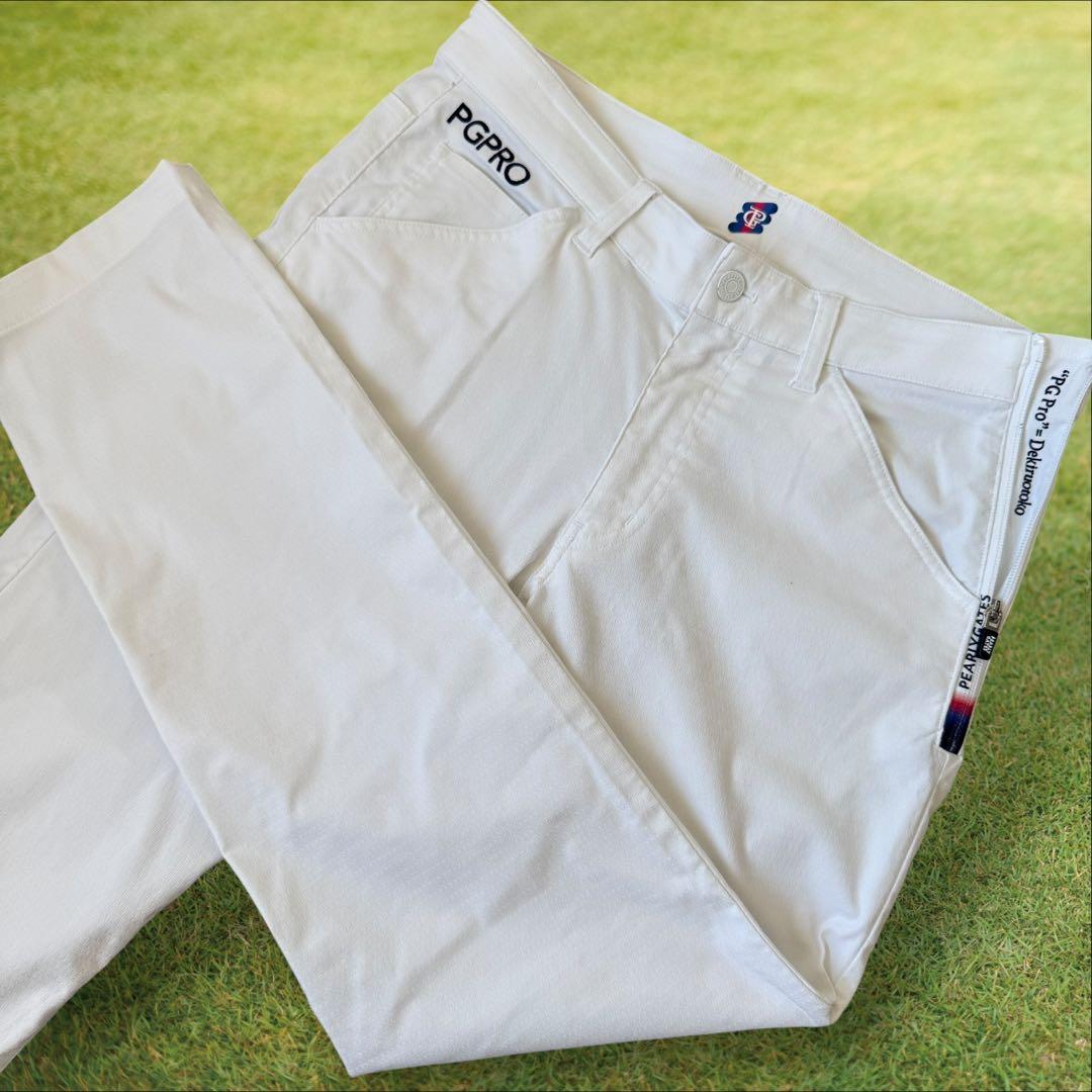 現行モデル　パーリーゲイツ　パンツ　白　M〜L相当 コットン素材　ホワイト　4