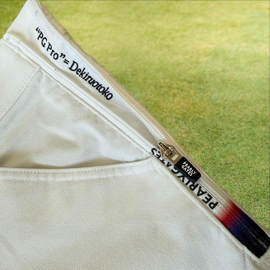 現行モデル　パーリーゲイツ　パンツ　白　M〜L相当 コットン素材　ホワイト　4