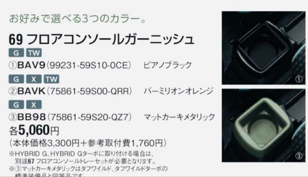 ハスラー純正　インパネガーニッシュ　セット　マットカーキメタリック