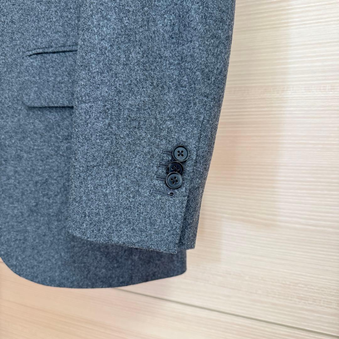 【極美品】ブリッラペルイルグストグレー フランネルスーツ ゼニア14micron