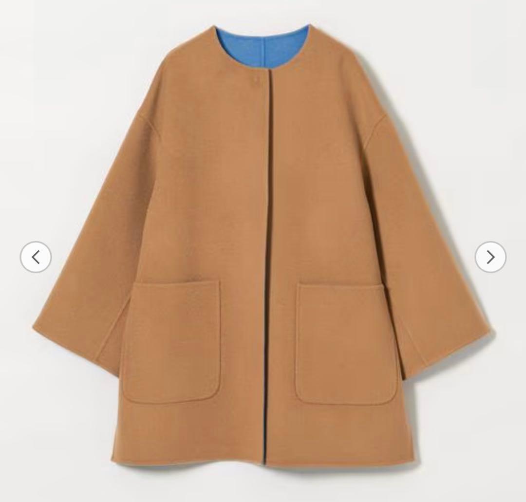 バイカラー　リバーミドルコート　コバルト