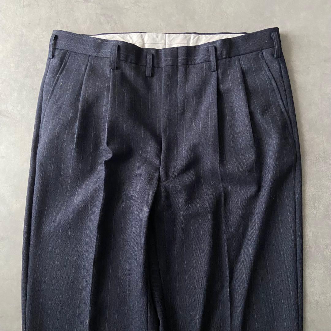 Vintage セットアップ ダブル テーラードジャケット ウール 紺 BC28