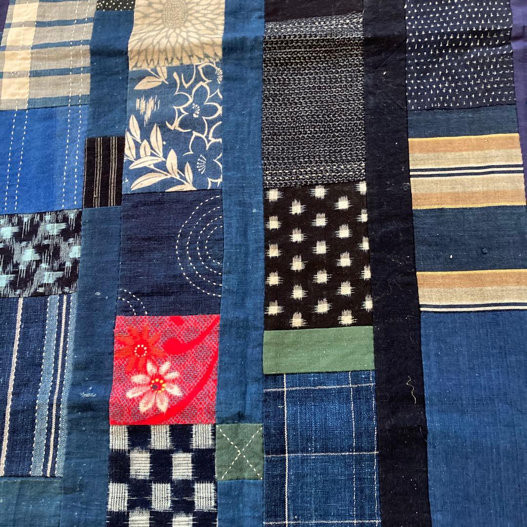 藍染古布　マルチカバー　ハンドメイド