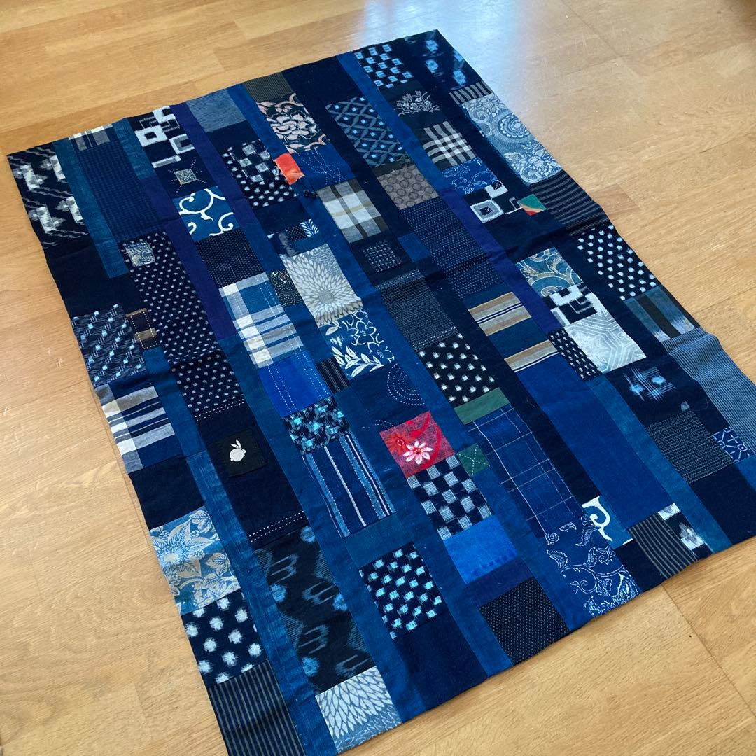 藍染古布　マルチカバー　ハンドメイド