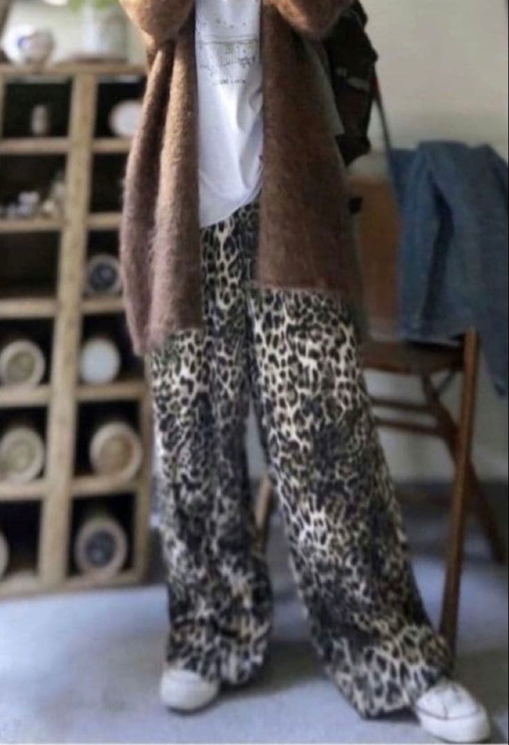 journal standard luxe マットサテンレオパ イージーパンツ