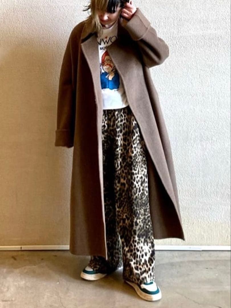 journal standard luxe マットサテンレオパ イージーパンツ